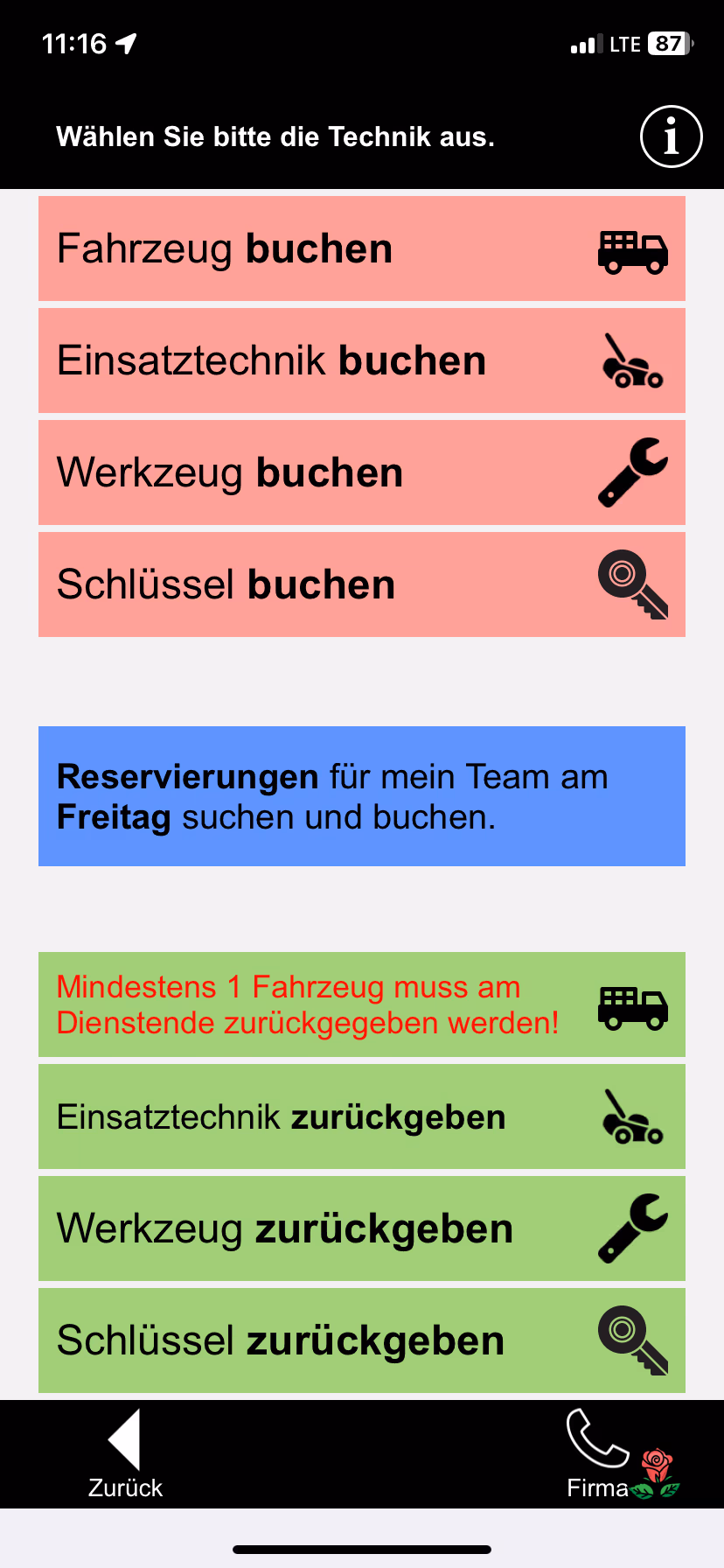 Technik und mehr wählen und buchen